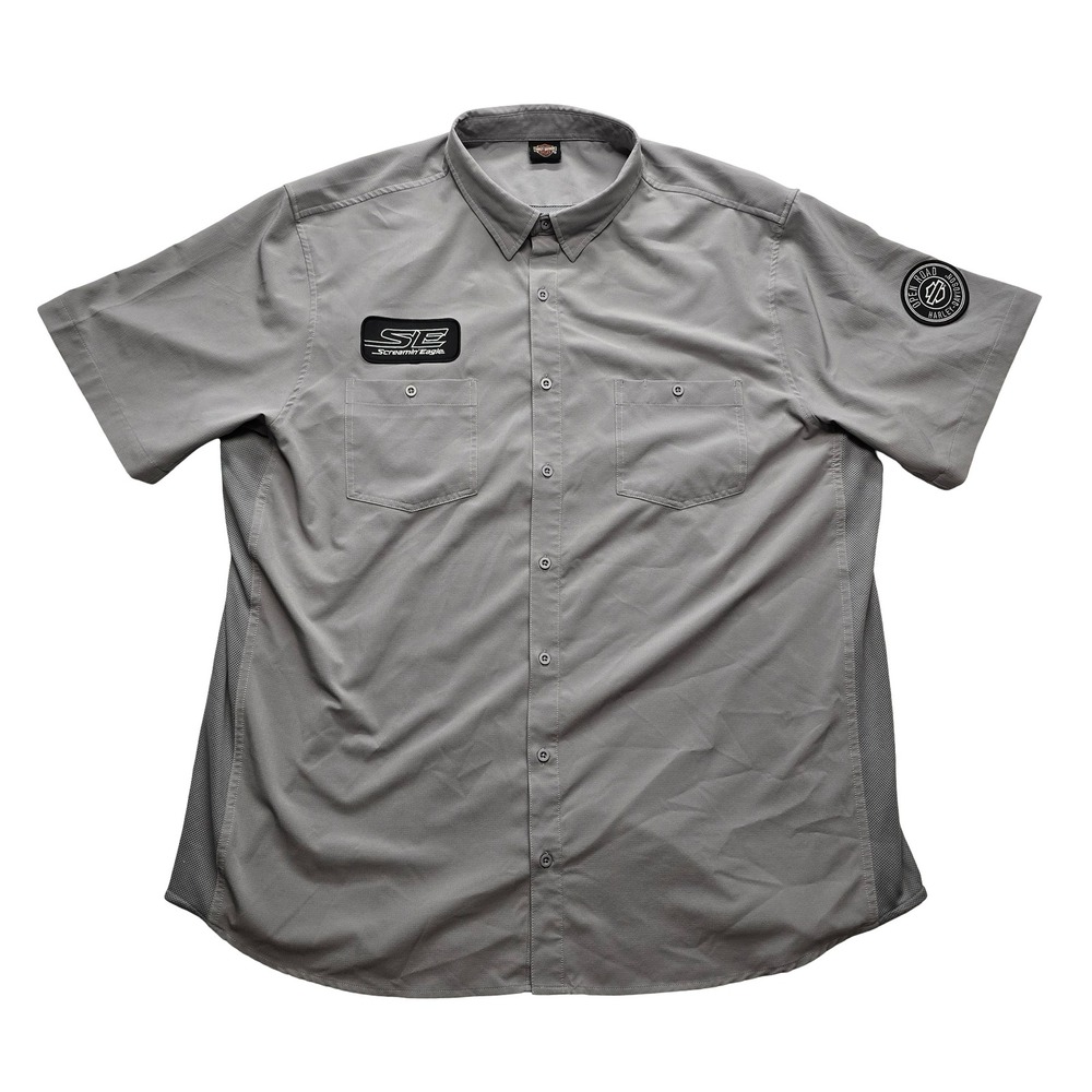 Harley-Davidson Screamin Eagle Performance Work Shirt Gray Men 2XL